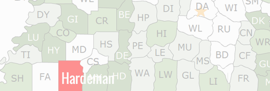 Hardeman County Map