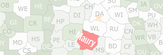 Maury County Map