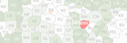 Van Buren County Map