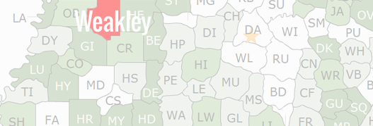 Weakley County Map